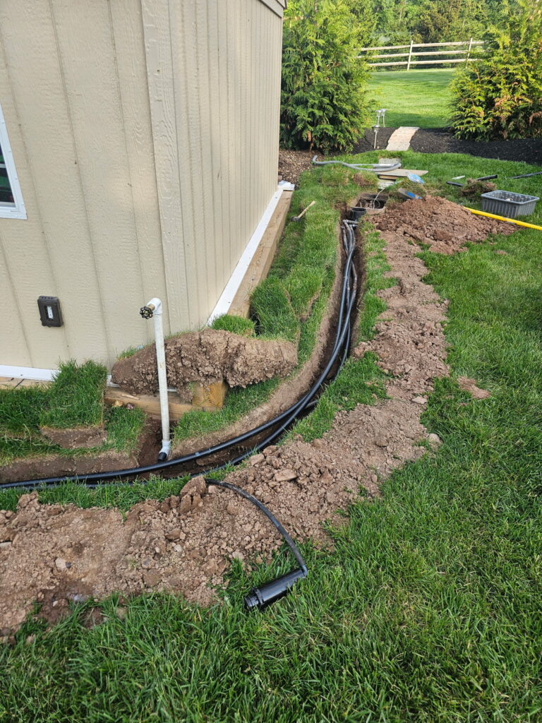 New Irrigation install-added spigot and water lines to garden area