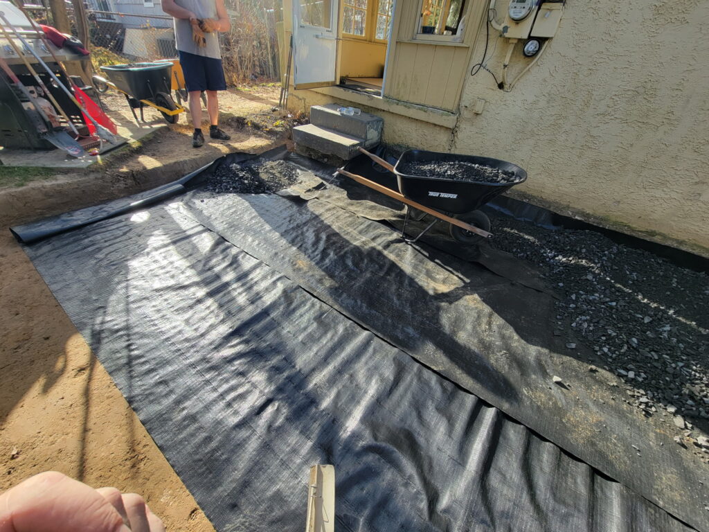 Yellow house tarp layer