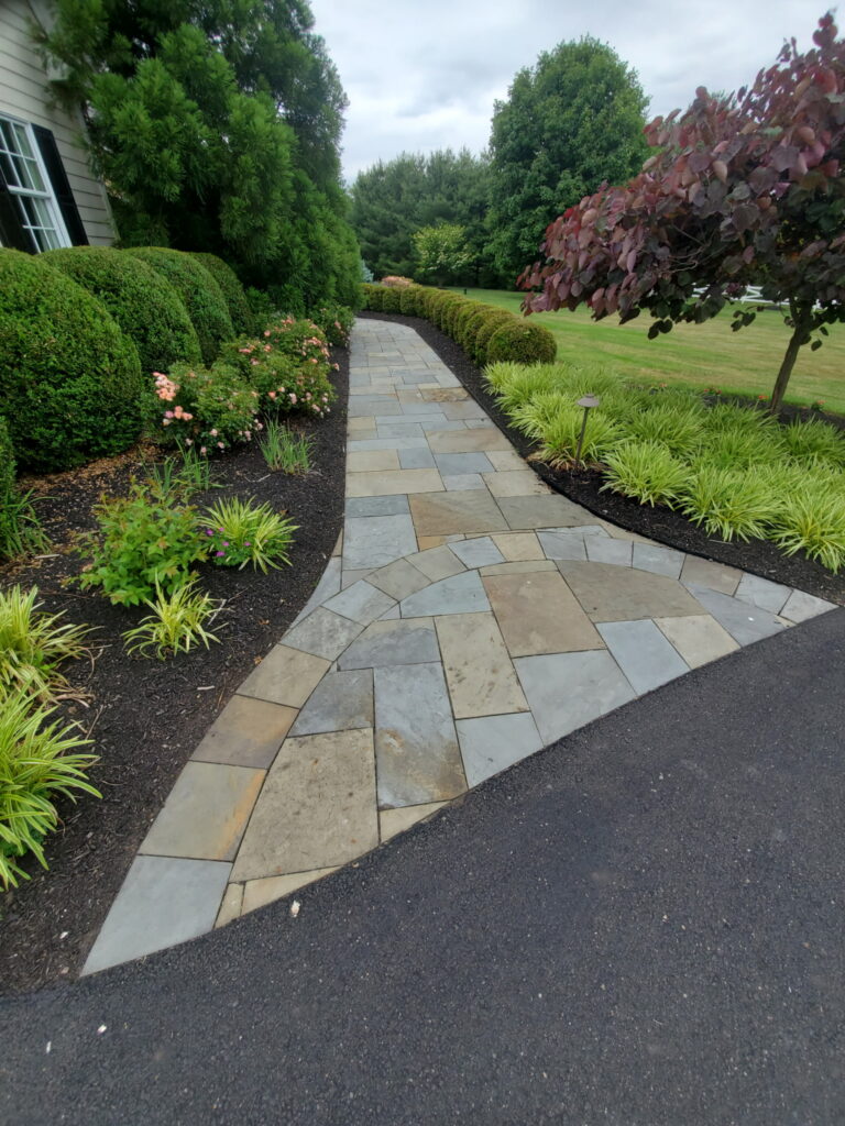 Newtown blue stone walkway installation